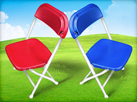 red blue kids folding chair for rent