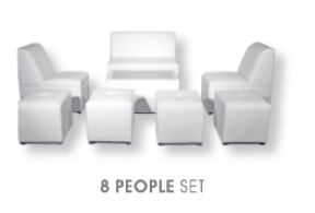 8 Person Lounge Furniture Set in White
