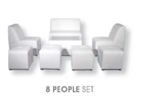 8 Person Lounge Furniture Set in White