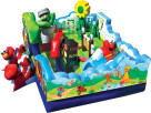 Side view of sesame street kids party inflatable