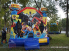 flash batman superman bounce house