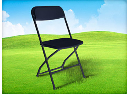 black plastic resin folding chair for rent