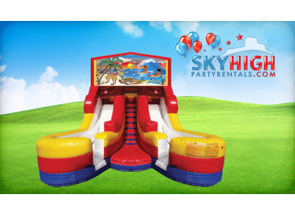 16ft Tropical Hawaiian Double (Wet/Dry) Slide