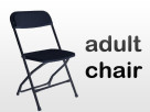 black folding chair rental