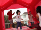 Kids Jumping inside Hello Kitty Moonwalk